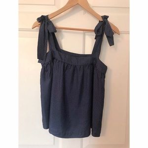 J.Crew Polka Dot Blouse with Adjustable Tie Straps